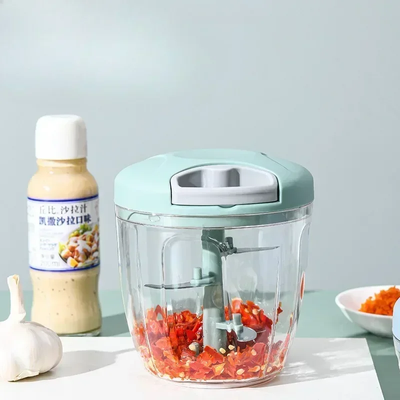 Crusher Vegetable Onion Cutter Kitchen Cooking Accessories 500/900ML Manual Meat Mincer Garlic Chopper Rotate GarlicPress-4
