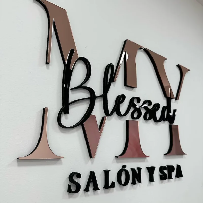 Custom Logo Letters Metal Office Reception Sign Building Signage Beauty Salon Logo Wall Sign Advertising Acrylic Sign-4