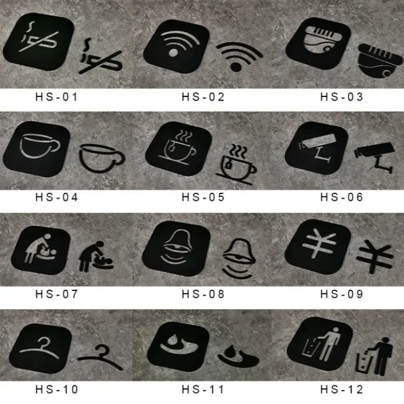 Toilet Signs Commode Squat Toilet Hollow Reminder Signage Doorplate Warm Reminders Indicator Plaque Plate Bathroom WC Door Sign-2