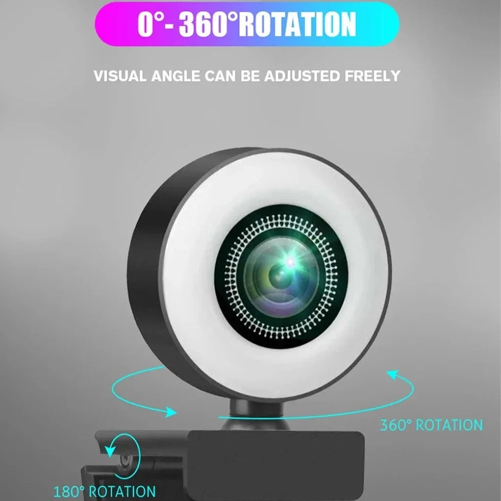4K 2K 1080P Webcam Light Control Full HD 8MP Webcam PC Laptop Auto Focus Live Streaming Flexible with Microphone Live Broadcast-6