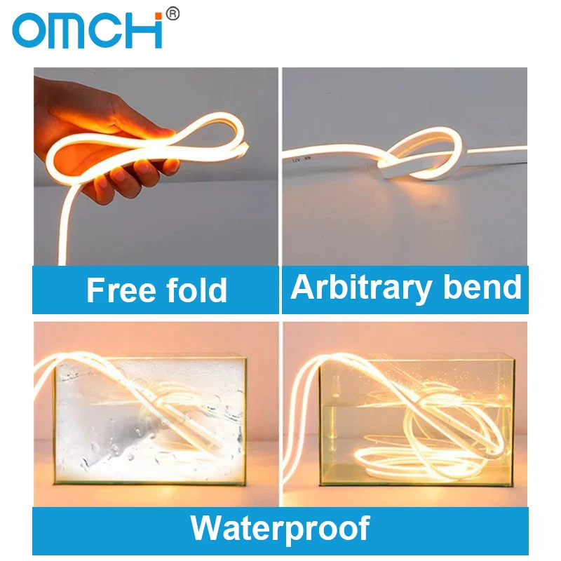 IKFAE-LED Flexible Neon Kit Strip Light, Low Voltage, Silicone Strip, Outdoor Lighting, Modeling Ambient Light, 12V-2