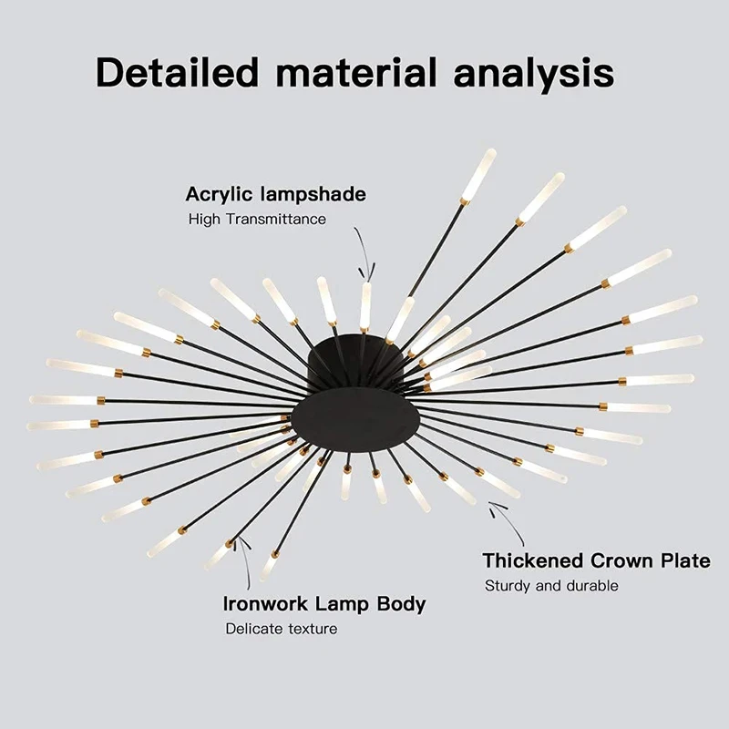 Modern LED Ceiling Lamp Living Room Dining Bedroom Ceiling Chandelier Lights Nordic Fireworks Design Home Decor Indoor Lighting-6