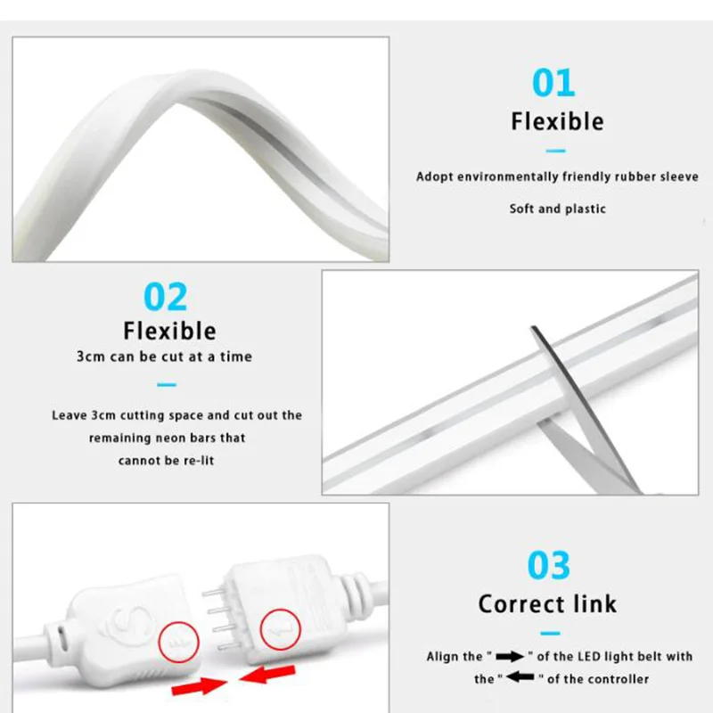 5V USB RGB Neon LED Strip 5M WiFi Waterproof Flexible Neon RGB Strip Work With Tuya App Alexa for TV Home Decor Ambient Lighting-2