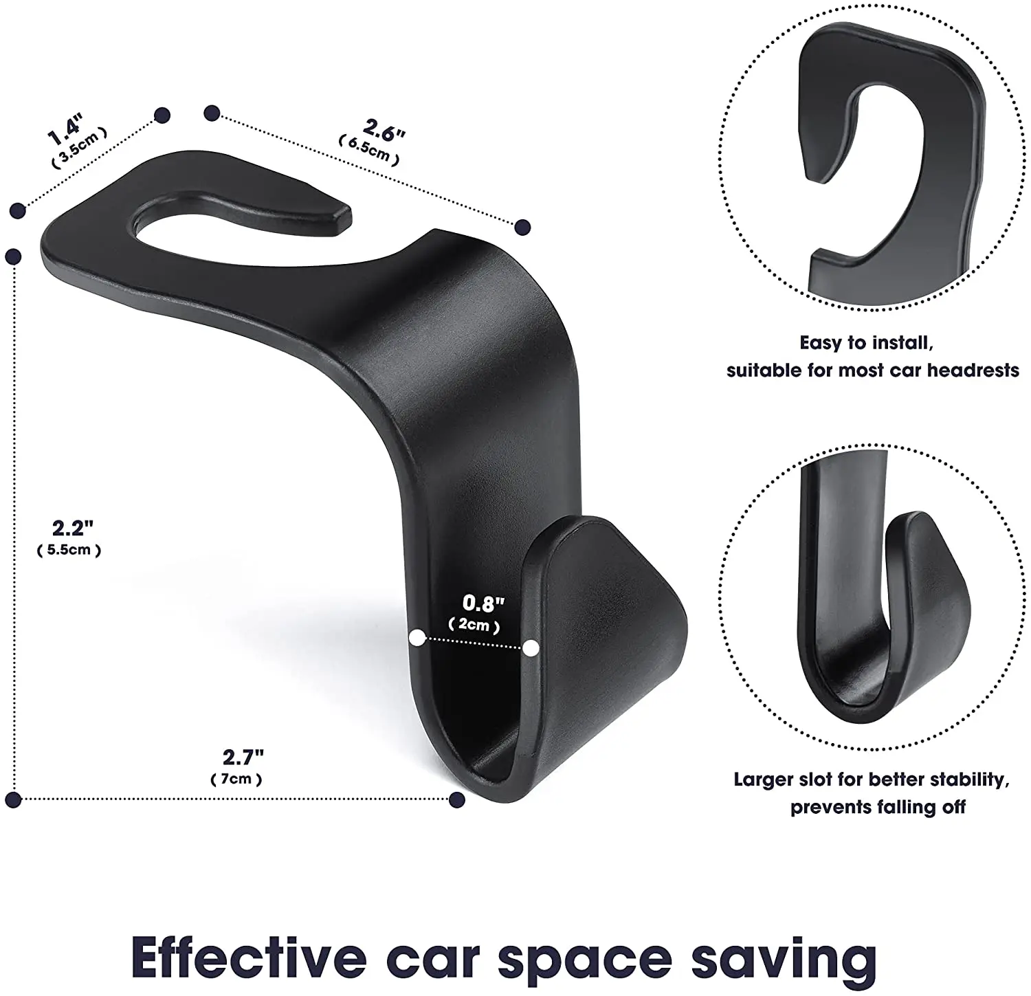 4Pack Hooks for Bags Car Clips Front Seat Headrest Organizer Holder Auto Fastener Hangers Car Storage Interior Accessories-3