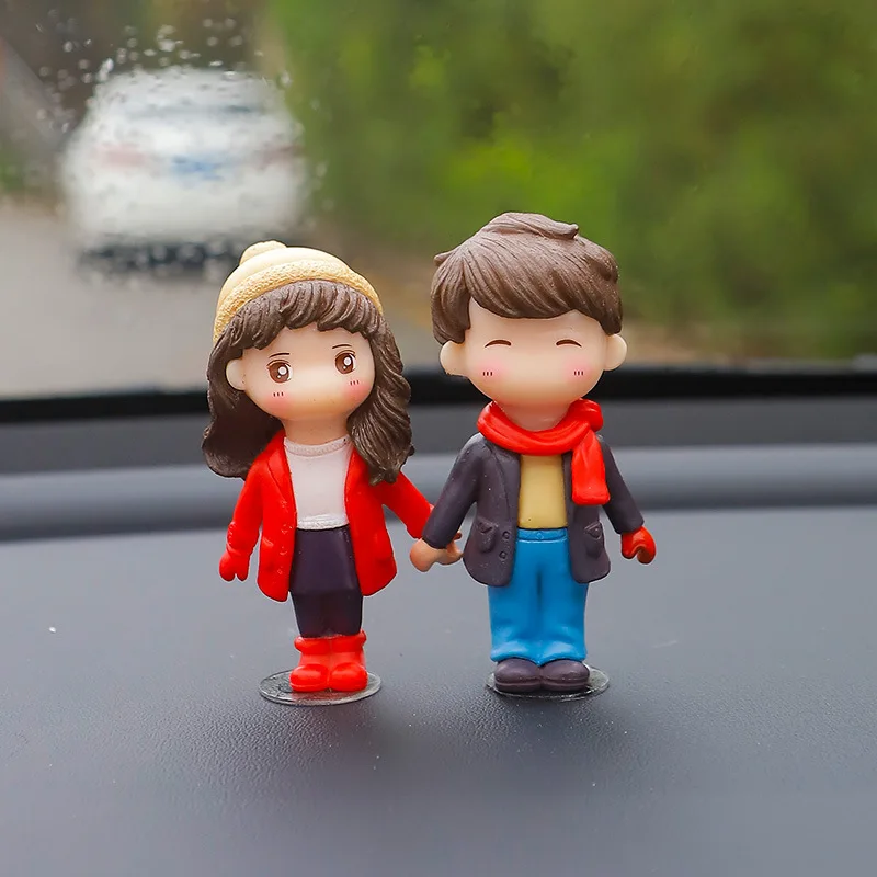 Car Accessories Cute Cartoon Couples Action Figure Figurines Balloon Ornament Auto Interior Dashboard for Girls Gifts Drop-5