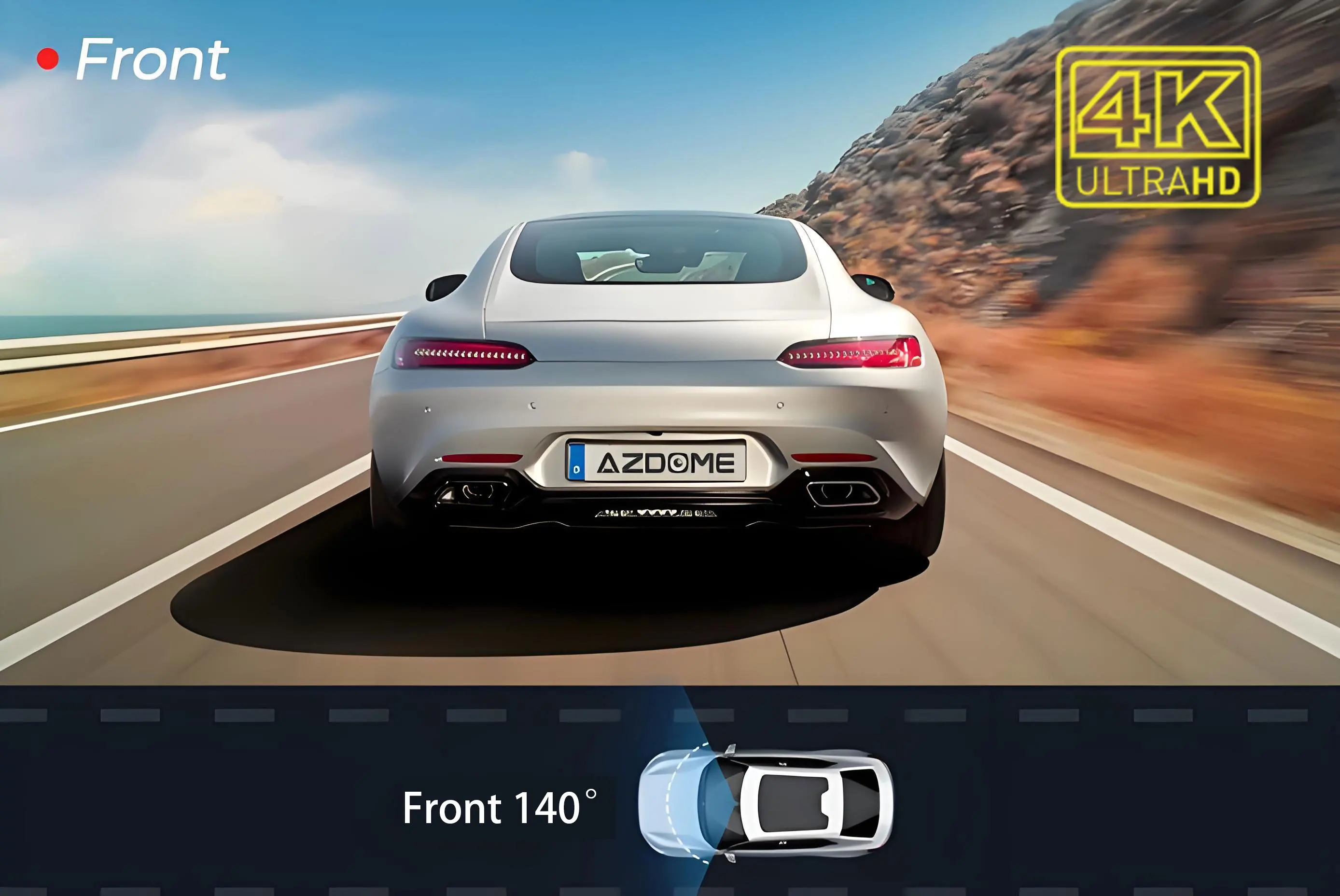 4K WiFi Front Dash Cam with APP Control 24H Parking Monitor GPS 140°FOV Mini Car DVR Night Vision Loop Recording-2