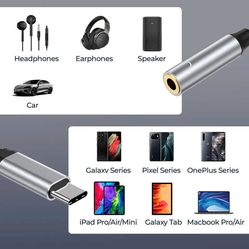 2 In 1 Type USB C To 3.5mm Jack Earphone Charging Cable Converter Type C to 3.5 Audio OTG Adapter for Macbook Air Samsung Huawei-6