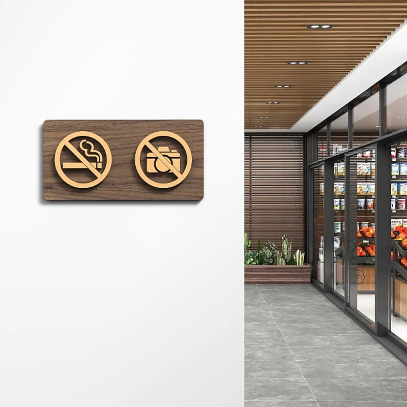 1pc New Style Warm Reminder Sign WIFI No Smoking Logo No Trespassing Warning Plaque Public Shope Signage Warning Sign-4
