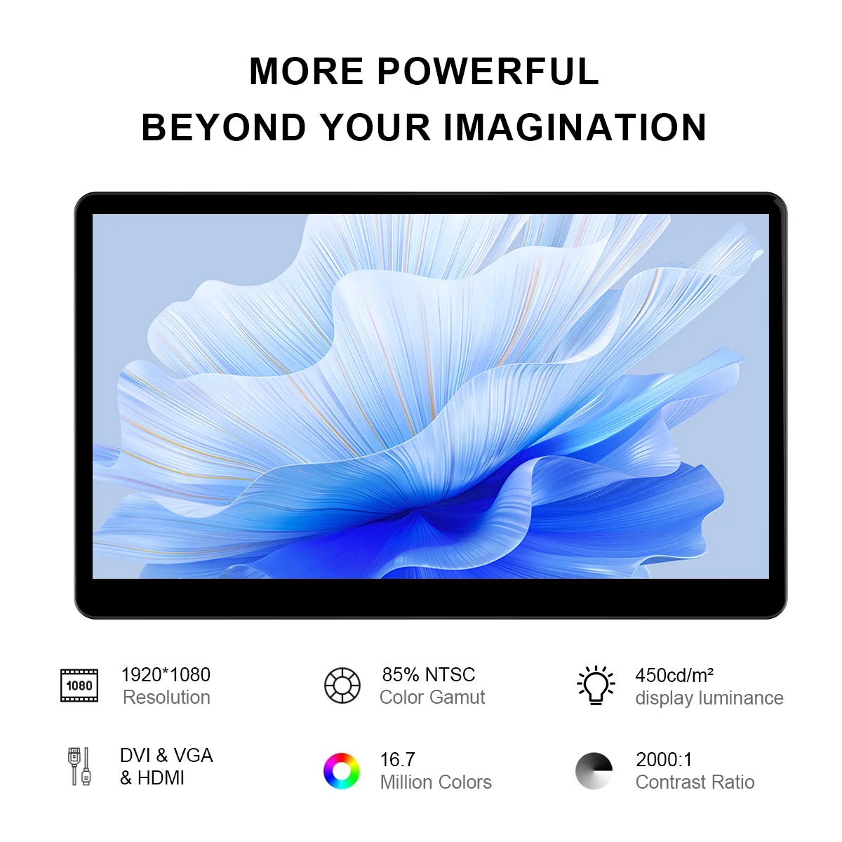 HOWENS 15.6 inch Monitor Industrial Touchscreen 1920x1080 Laptop Display HDMI 75x75 VGA BNC AV USB PC Extra Second Screen-2