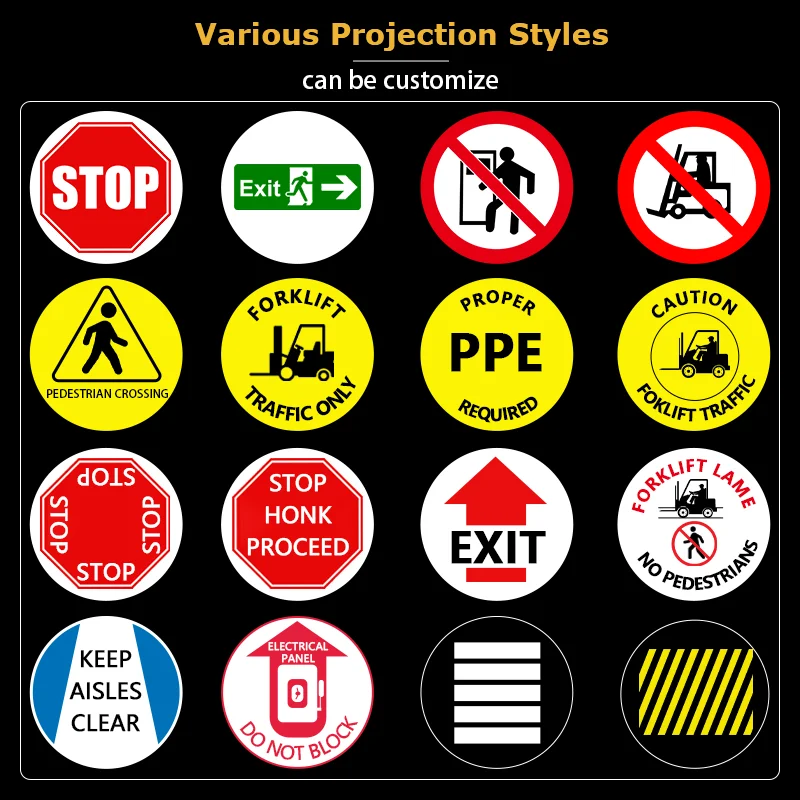 250W 300W 350W High Definition Logo Projector IP67 Waterproof Gobo Light safety signage Floor Project Advertising-6