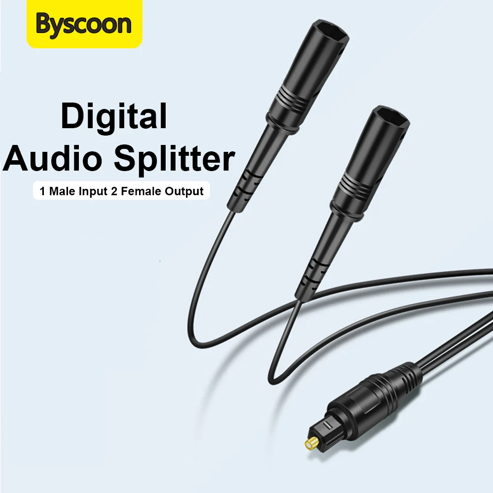 Digital Optical Audio Toslink Cable Amplifier Sound Bar Digital Optical 2 in 1 Male to Female SPDIF MD DVD Cable High Quality