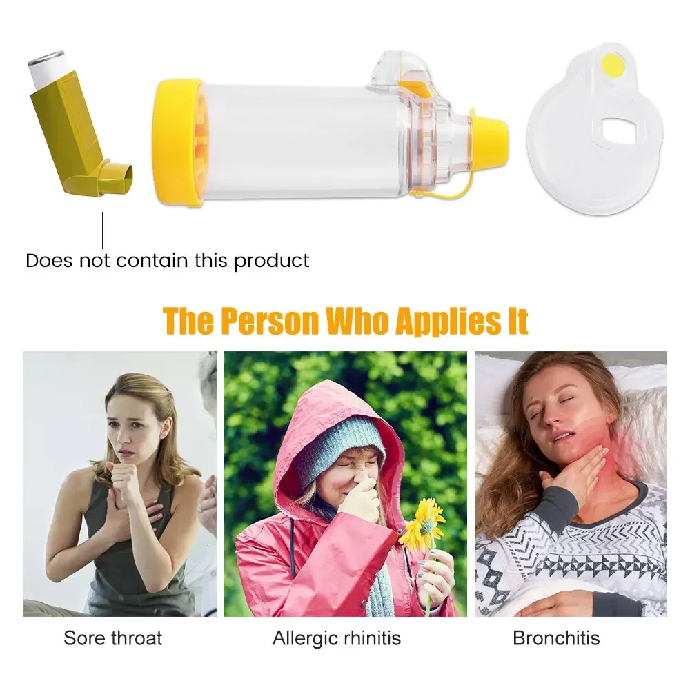 Automizer Asthma Spacer Inhaler Spacer Mist Storage Compressor Aerosol Cabin Nebulizer Tank with Mask Cup for Adult Child Baby-3