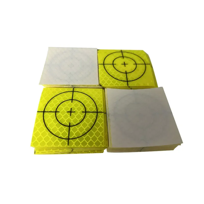 100pcs Size 60x60mm 20 30 40 50 mm Reflector Sheet For Total Station Survey Geography Fluorescent Green Sheet Reflective Sticker-4