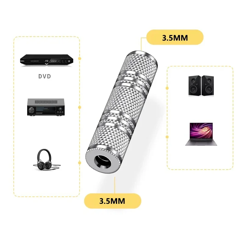 4pcs 3.5mm Jack Coupler 3.5 mm Female to 3.5mm Female Jack plug audio Stereo Coupler Socket Adapter connectors-4