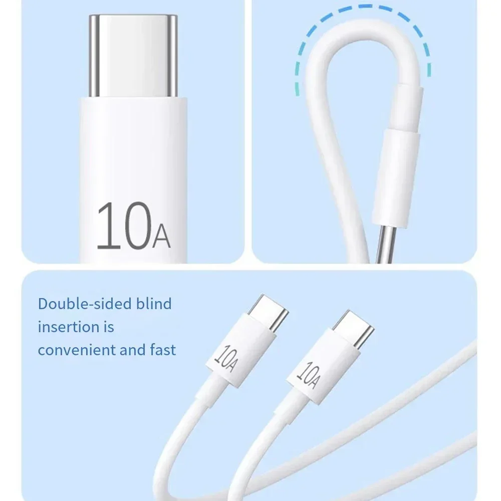 Universal 120W 10A Fast Charger PD Dual USB C To Type C Quick Charging Cable High-speed Data Transfer Wire Cord For Samsung Mi-2