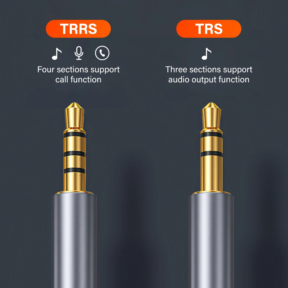 Gold Plated 3.5mm To 3.5 mm TRRS 4 Pole Long Aux Cable For Phone Headset Microphone Car Music HIFI Stereo Sound Audio Connector-5