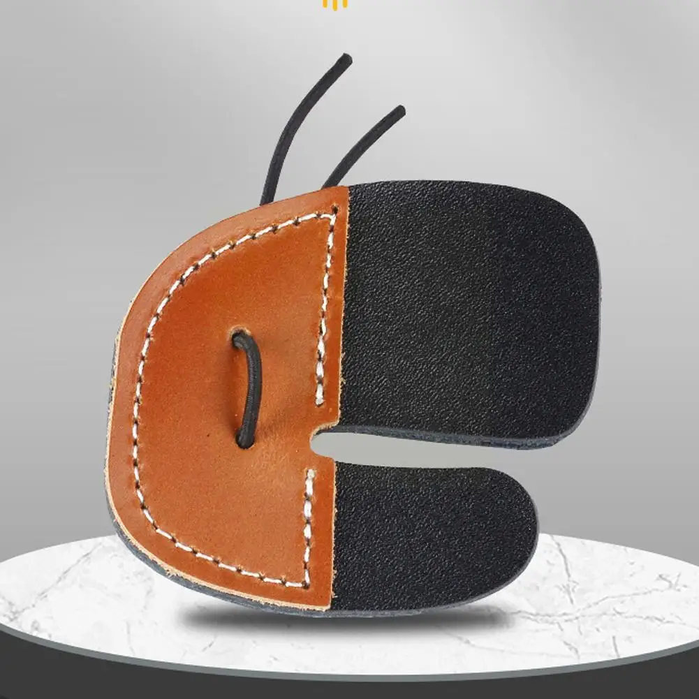 Archery Finger Tab Protector Thick Leather Bow Arrows Protective Equipment Gear Guard Pad Finger Tab Archery Glove Protecti I9Z6-3