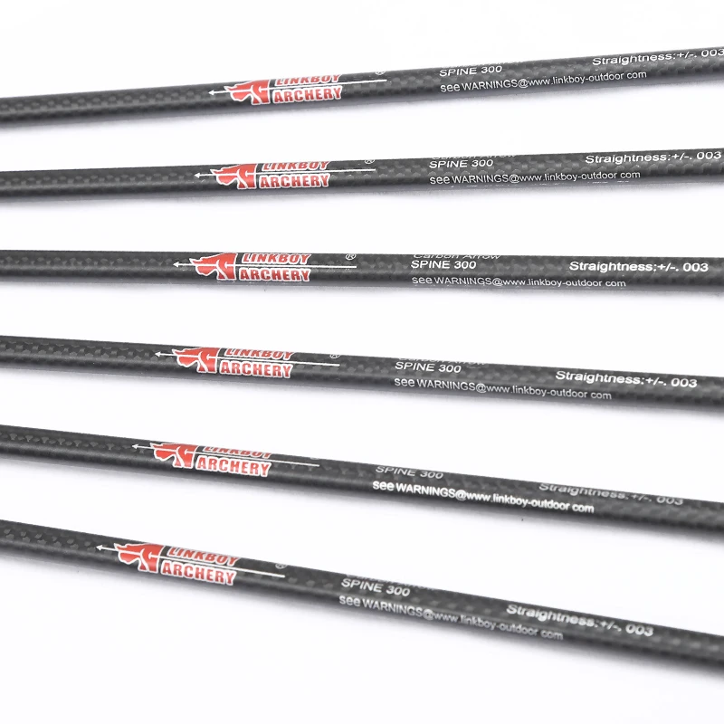 6/12pcs Linkboy Archery ID6.2mm Pure 100% 3K Carbon Arrows Shafts 32