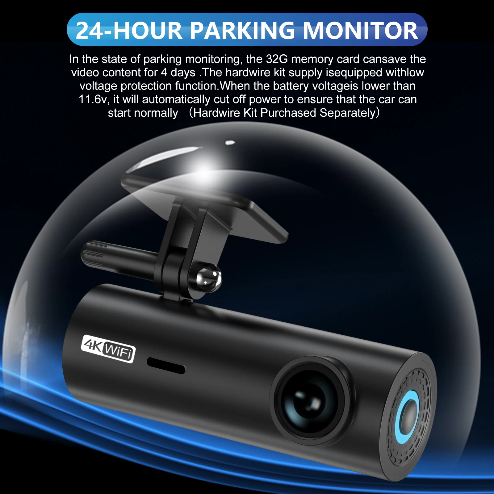 3840*2160P Car Dvr Dashcam 4K Dash Cam For Cars Drive Video Recorder Front Camera WiFi For Vehicle Supplies  24h Parking Night V-3