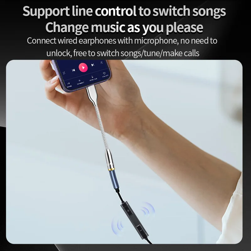 Lightning to 3.5mm Jack Audio Adapter Headphone Aux Cable 3.5mm Female To Lightning IPhone Aux Jack Adapter for IPad IPhone IPod-6