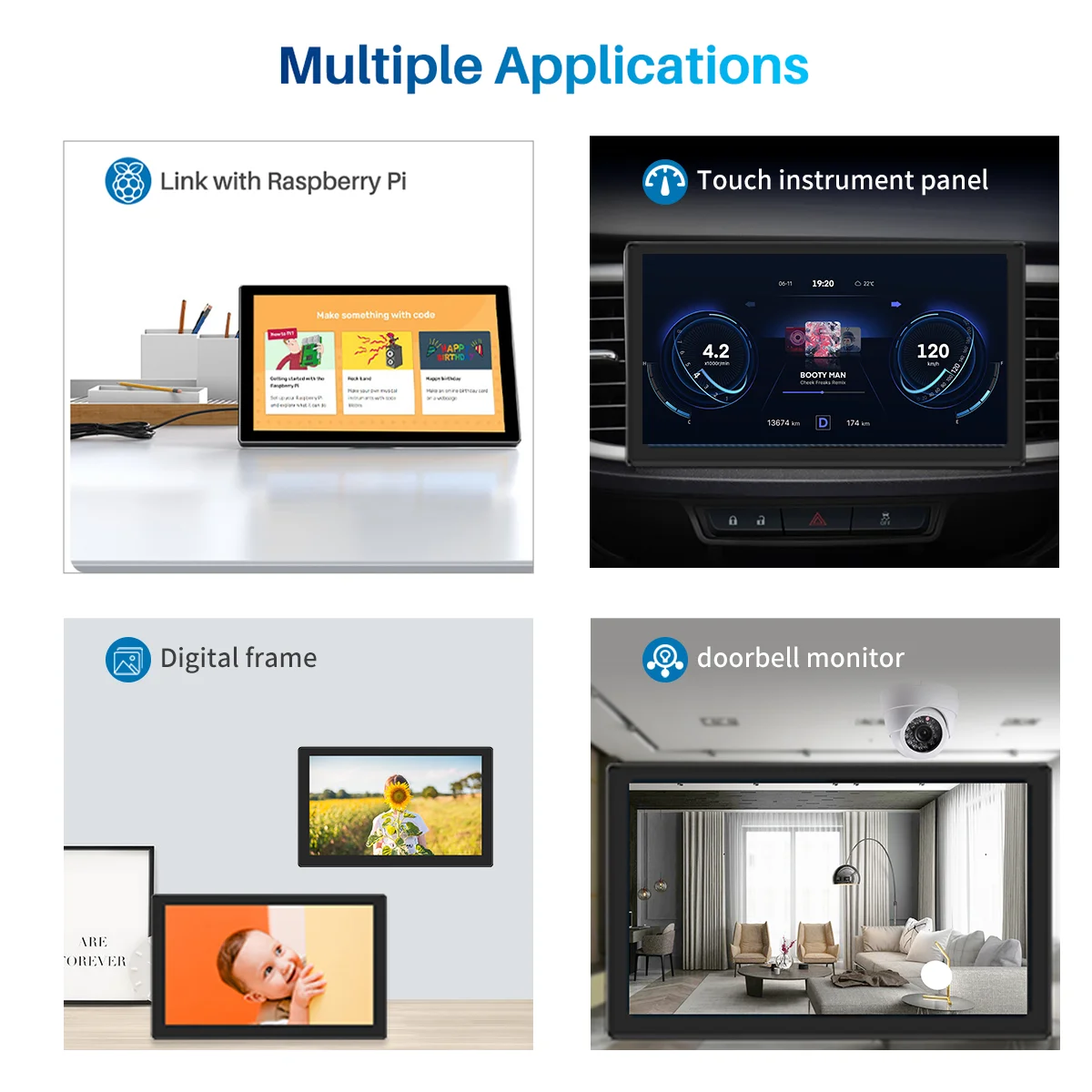 Unew 10.1 inch Raspberry Pi Touch Screen Monitor 1920x1200 IPS  Display HDMI Type-C USB-C for compatible Banana Win Pi 5 4 3 A+-3