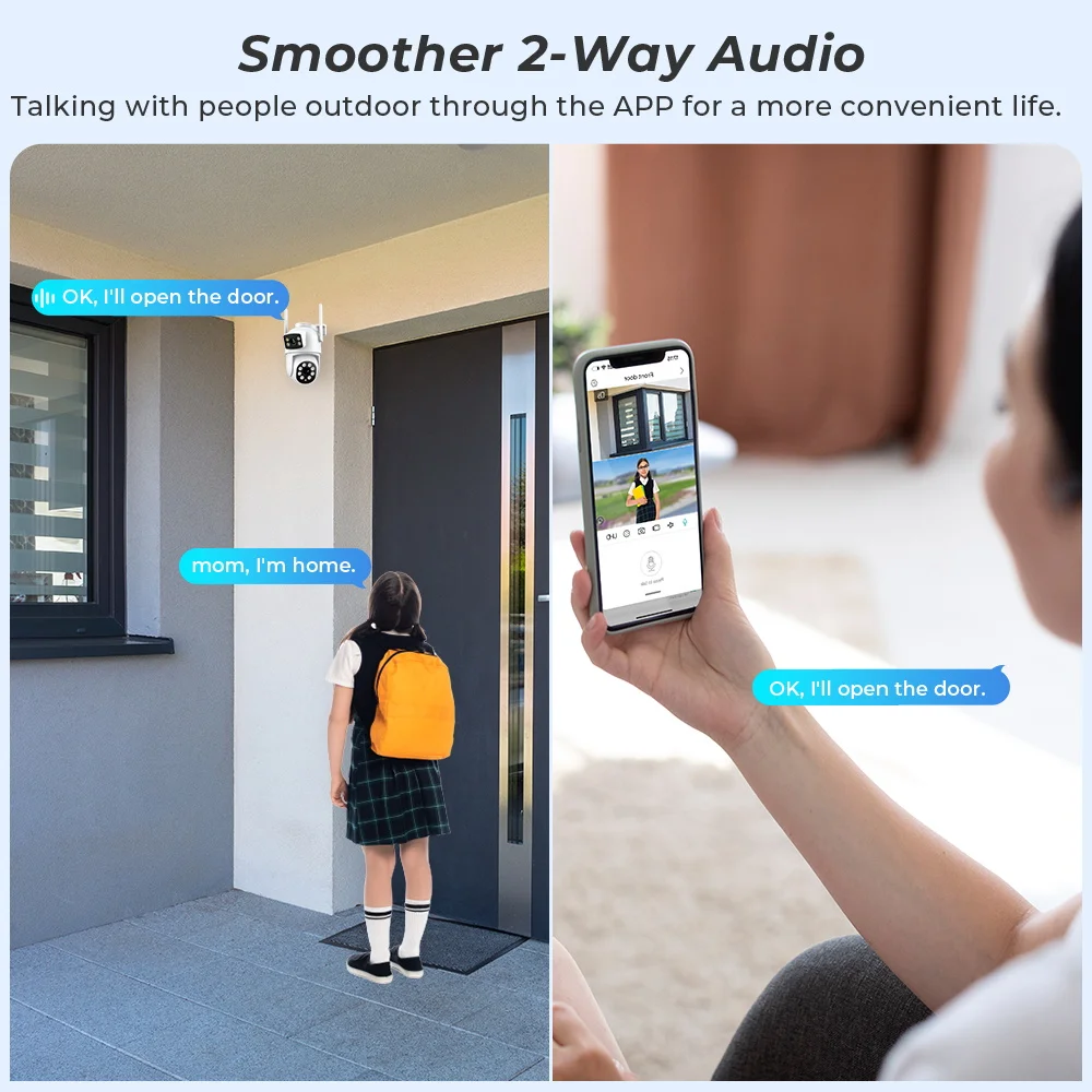 BESDER 4K 8MP Wifi Camera PTZ Outdoor Dual Screen Human Detection Dual Lenses 10MP Security Protection IP Camera Audio O-Kam Pro-3