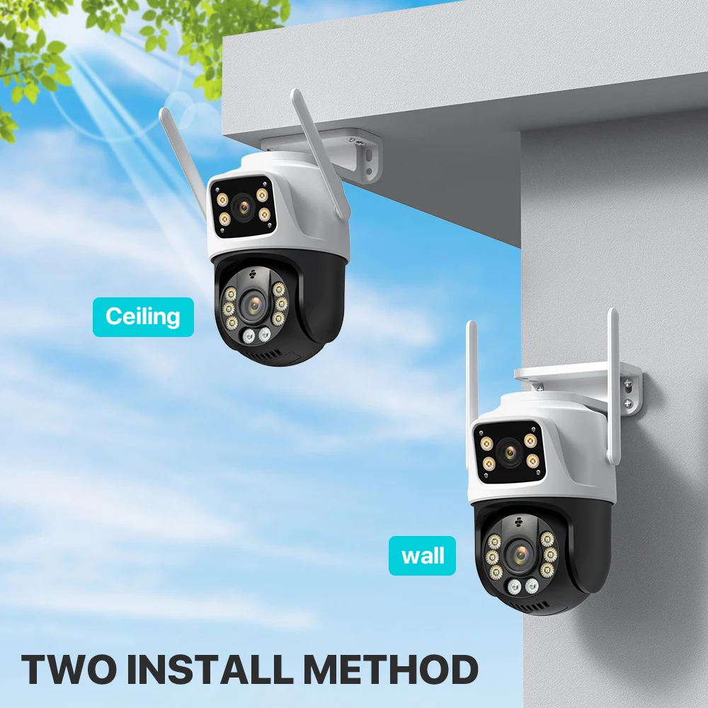Three Lens PTZ IP Camera Outdoor 6K HD Three Screen WiFi Security Camera Auto Tracking 4K Dual Len Wirelss CCTV Camera iCsee-5