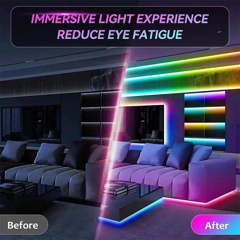 5V RGB LED Strip Lights Smart Bluetooth 24Key Remote Flexible Diode Lamp Tape SMD 5050 30LEDs/M For Room Home Decor TV Backlight-5