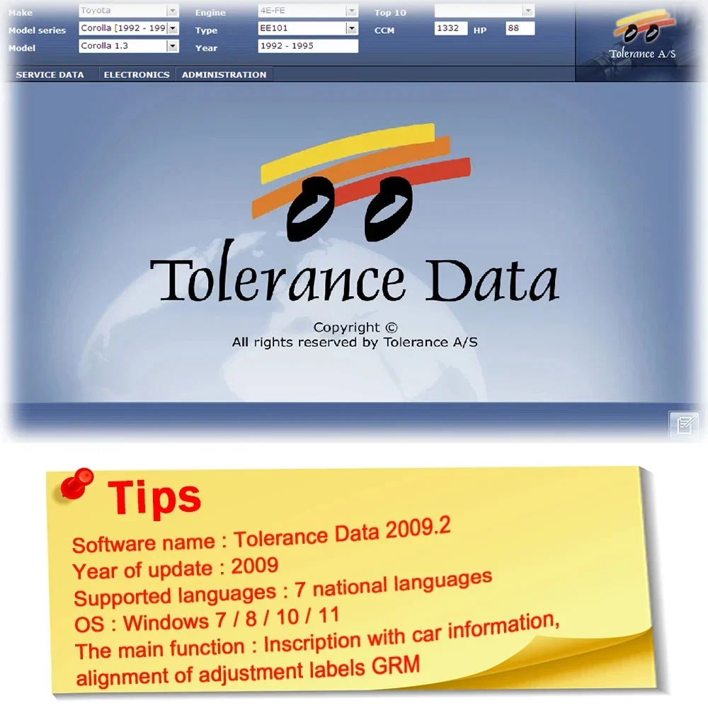 2024 Hot Software Tolerance Data 2009.2 Auto Repair Data with Free Keygen Unlimited Installation send by USB Flash Hard Disk-2