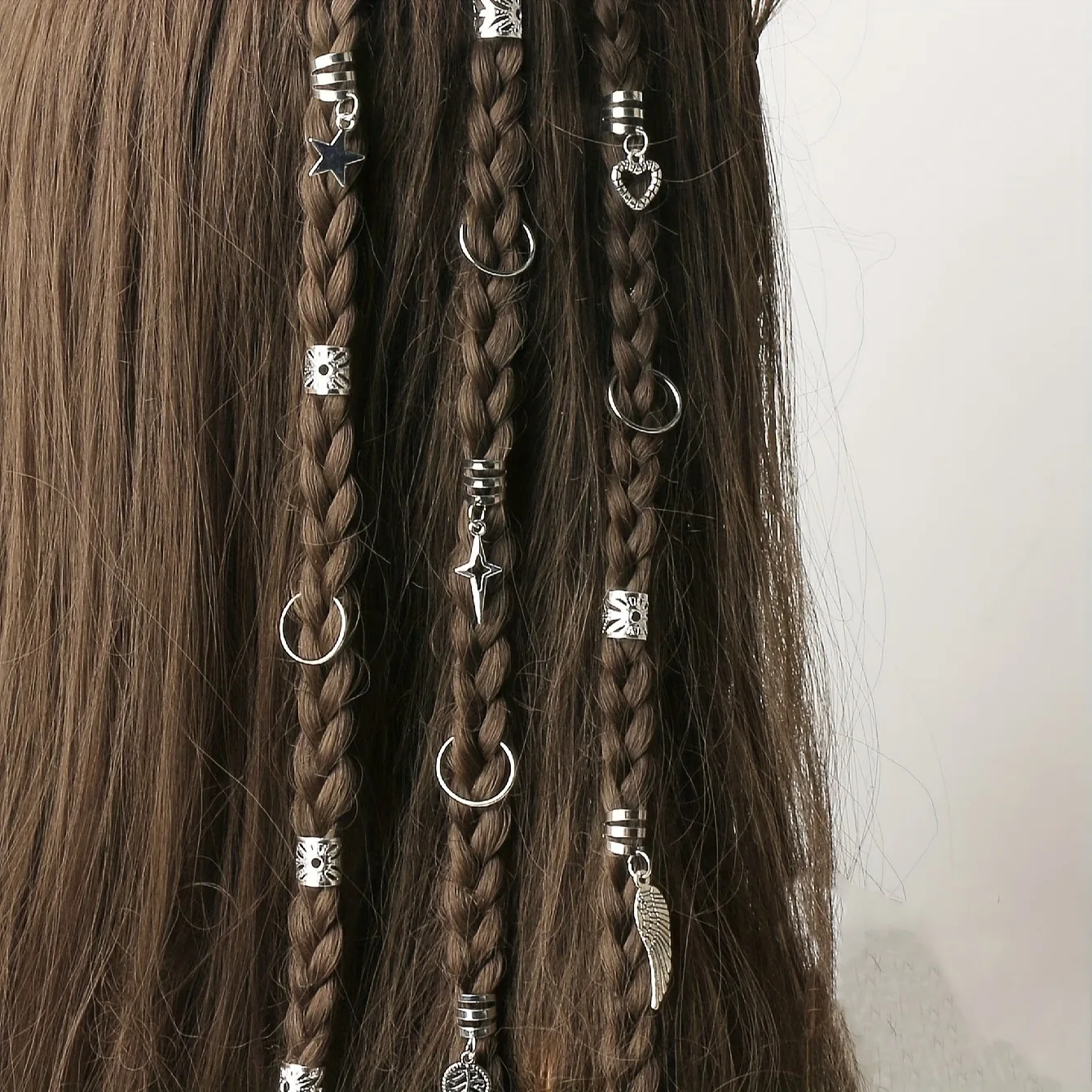 45pcs Alloy Braid Hair Ring Dreadlock Hair Ring - Hippie Style Hair Accessories Loc Hair Jewelry for Braids for Girls and Women-5