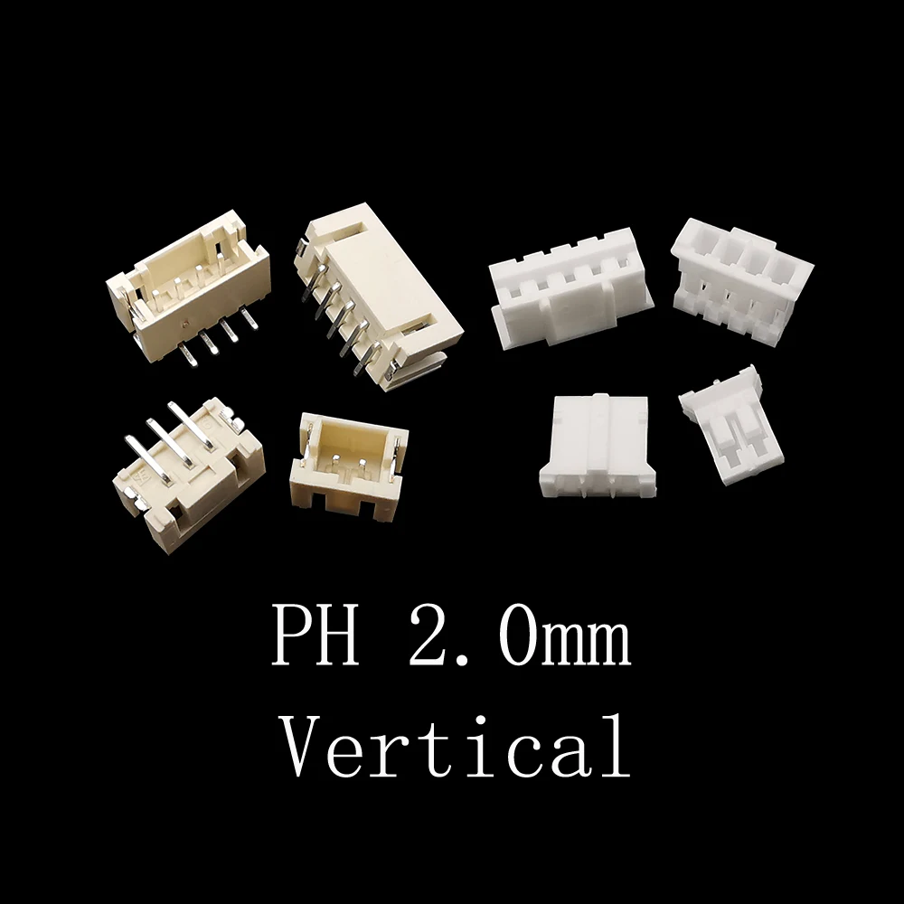 1Box JST PH 2.0mm / XH 2.54mm Pitch 2 3 4 5 Pin Male Plug Female Housing Terminal Pin Header Wire Connector Horizontal/Vertical-3