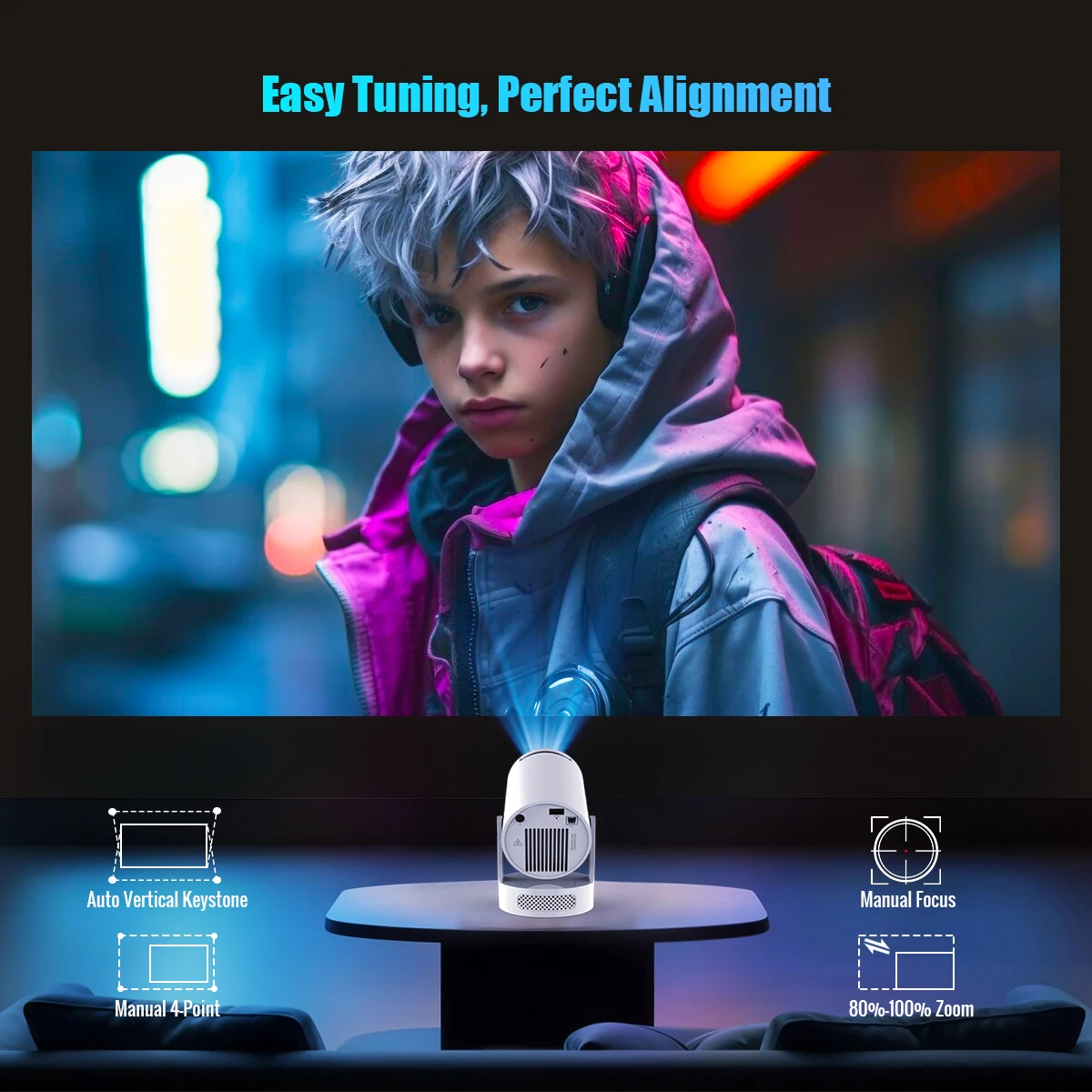 Magcubic 4K Wifi6 Projector Android11 260 ANSI Dual WIFI Allwinner H713 BT5.0 1280*720P Home Cinema Outdoor portable HY300 Pro +-3