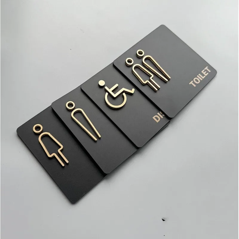 Washroom Signage Men's and Women's Bathroom Signage Acrylic Public Toilet Door Signage Hotel Toilet Reminder Signs-3