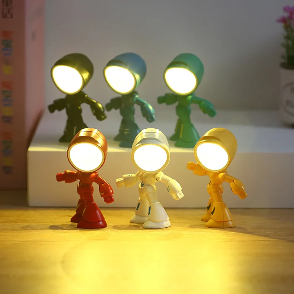 Mini Night Light LED Cartoon Cute Hero Police Desk Lamp Desktop Ornament Bedside Bedroom Table Lights Children Boy Holiday Gifts-2