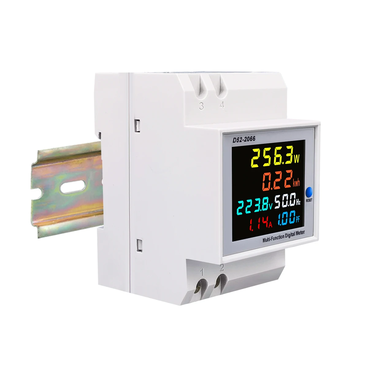 6IN1 din rail AC monitor 110V 220V 380V 100A Voltage Current Power Factor Active KWH Electric energy Frequency meter VOLT AMP-3