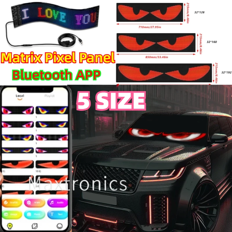 Car Truck Evil's Eye Flexible LED Matrix Pixel Panel 5V USB DIY Blinking Eyes Animated Screen APP Programmable Soft LED Displays-2