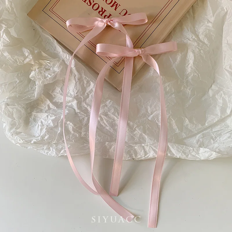 2/12 Pcs Fashion Simple Sweet Bow Ribbon Hair Clips For Women Girls Party Hair Accessories-4