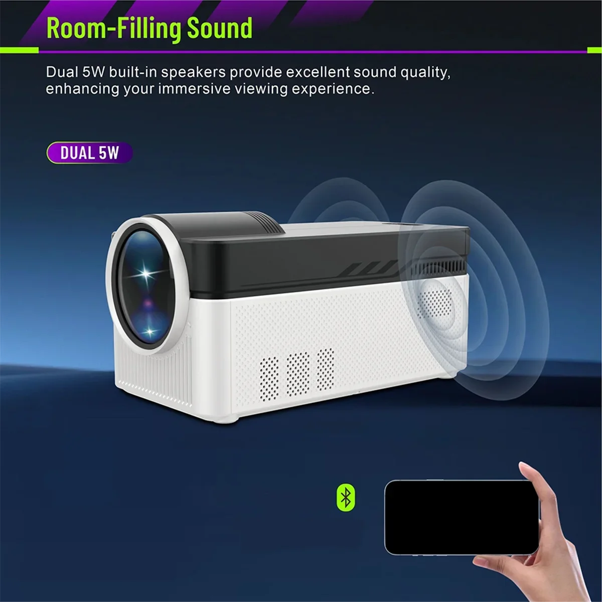 8K Home Theater Projector Ultra Short Throw 1080P Allwinner H716 with Voice Control & Auto Offset US Power-3