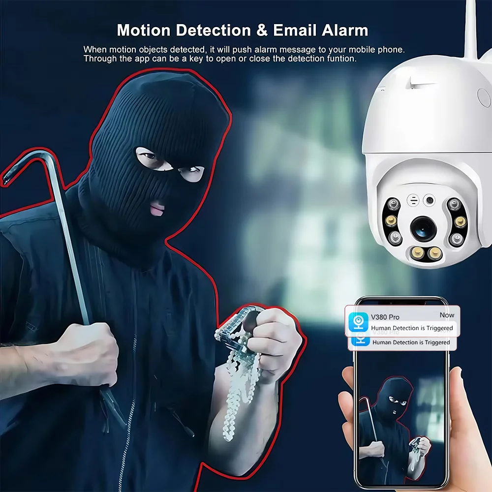 V380 Pro Security Camera 4K 8MP Ultra HD WIFI PTZ Dual Light Surveillance Camera Outdoor Wireless WIFI Smart Net Camera V380PRO-5