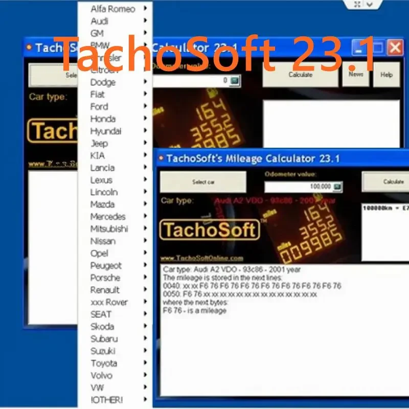 Newest TachoSoft Mileage Calculator 23.1 Mileage Software Repair TachoSoft Calculator with License Digital Odometer Calculators-2