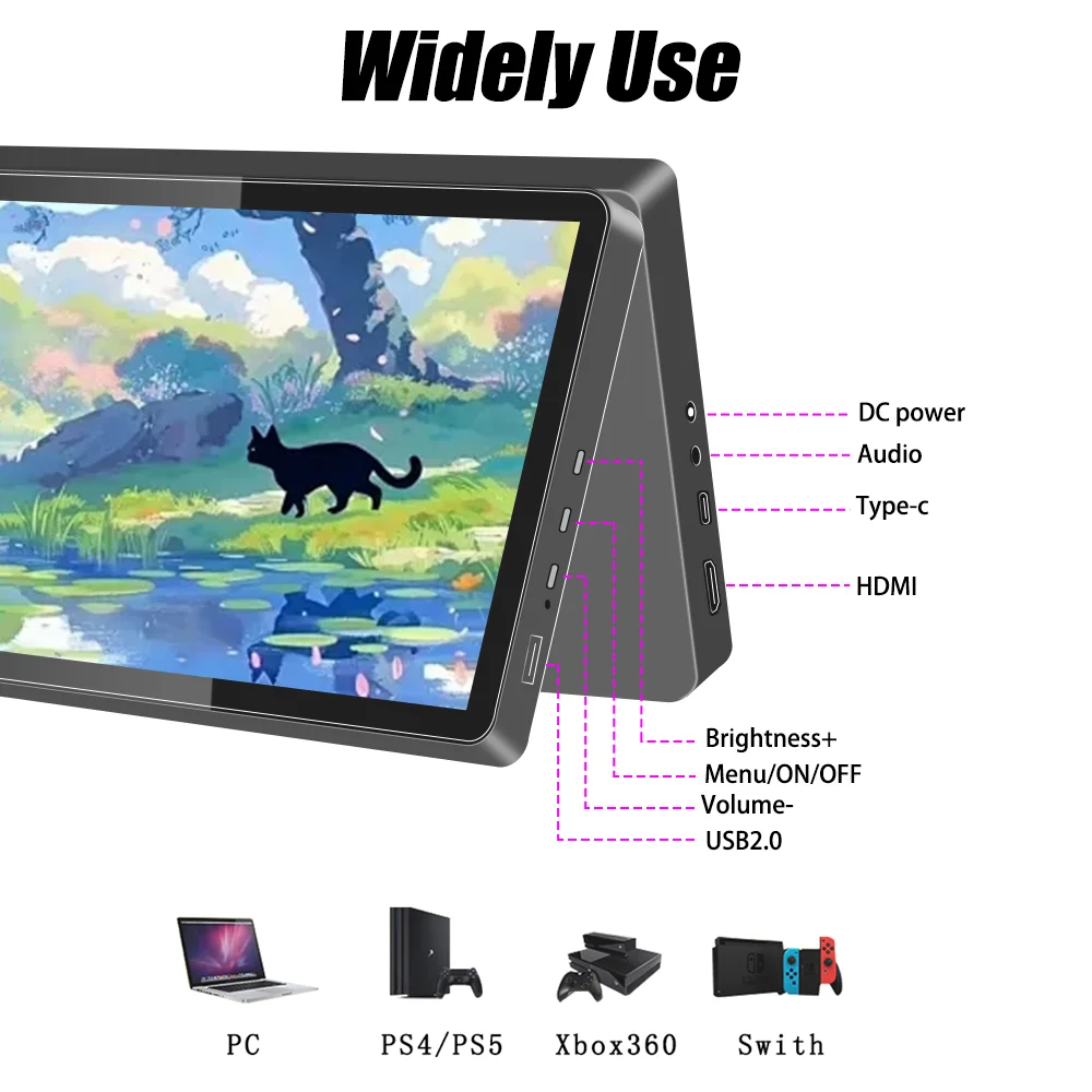 10.3 inch TouchScreen Monitor 1920x720 IPS Display LCD Bar Computer Temp Display Extender Monitor-3