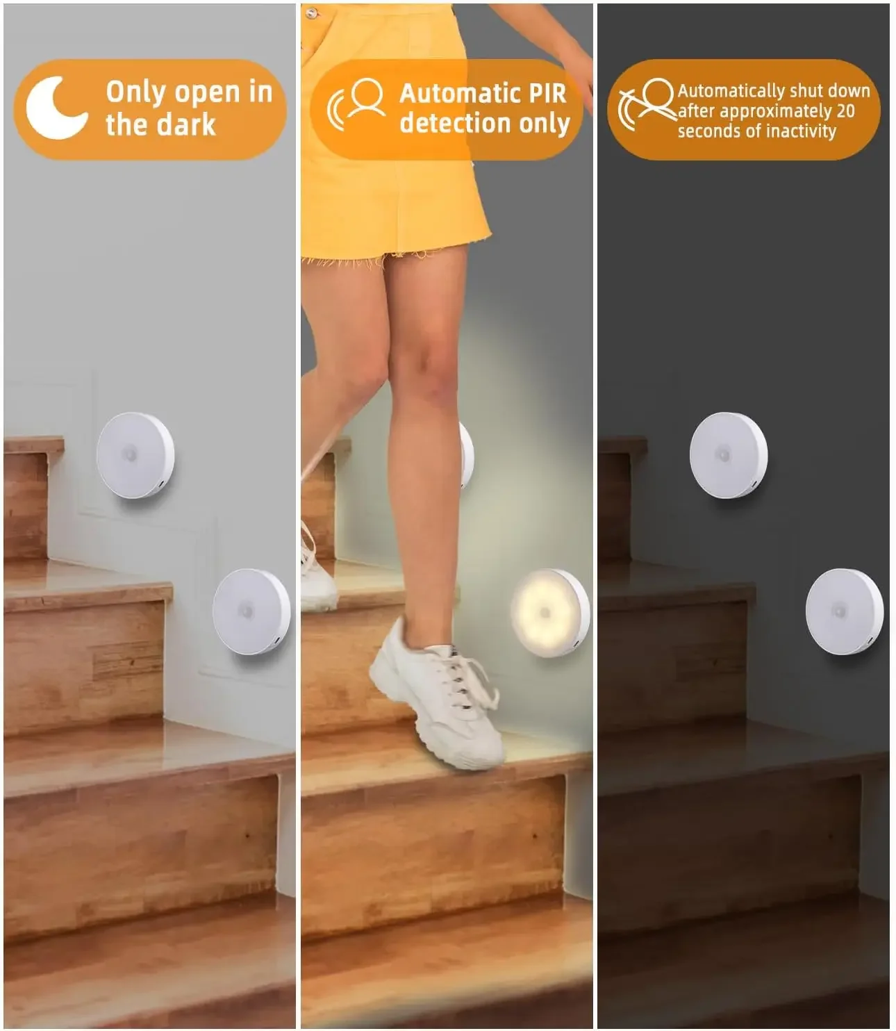 Xiaomi Night Light LED With PIR Motion Sensor Rechargeable USB Kitchen Cabinet Night Lamp For Bedroom Room Decoration-3