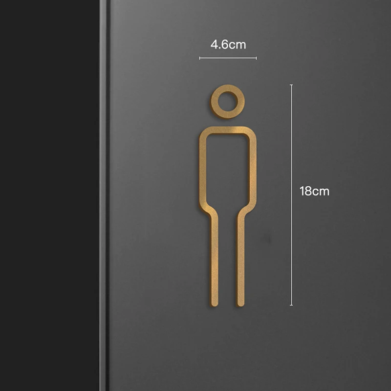 1Pair Acrylic WC Signs Shop Hotel 3D Men's Toilet Women's Toilet Wall Sticker Toilet Door Signage Wash Room Door Wall Label-3