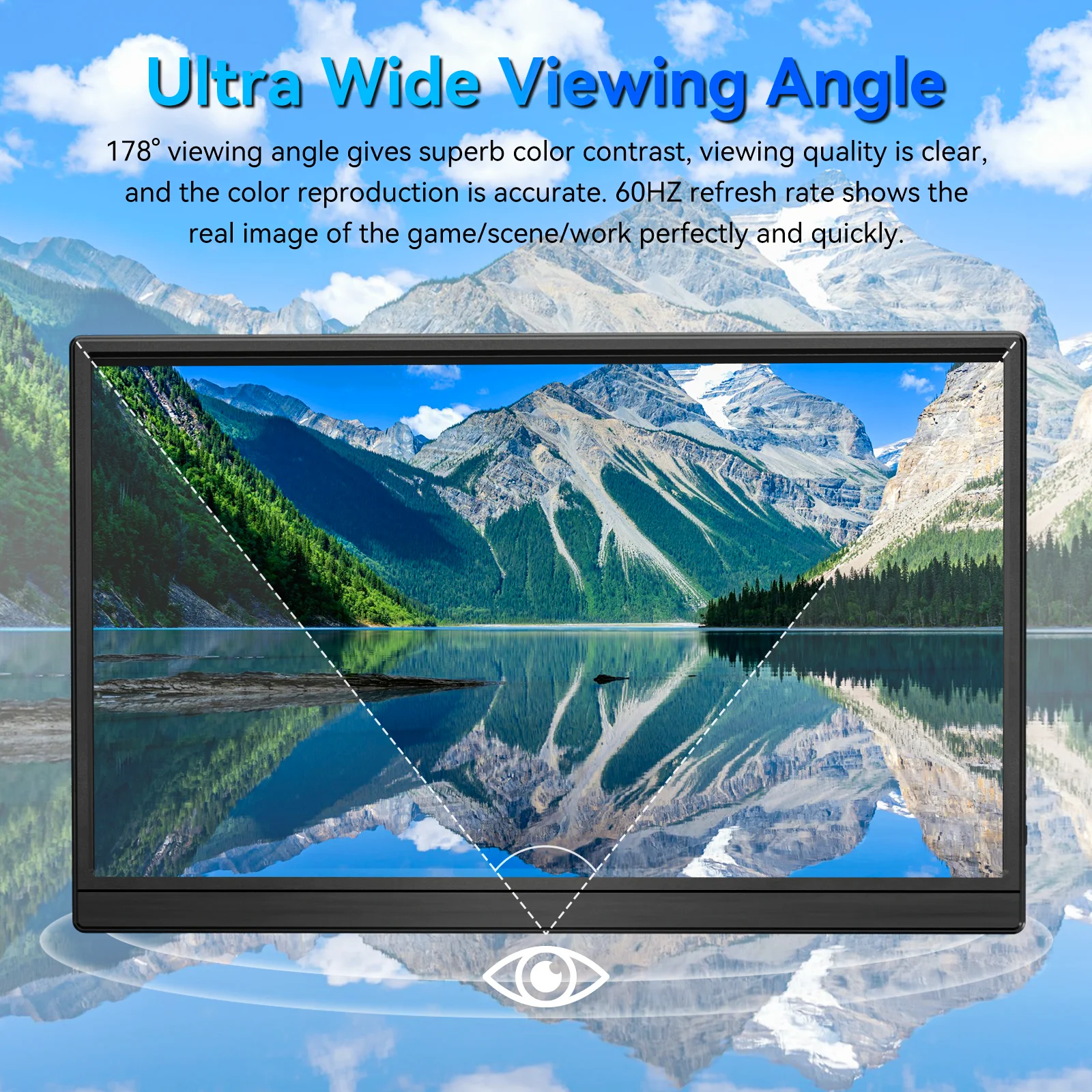 VEOUT Gift 15.6inch 60HZ Gaming Portable Monitor for Laptop, 1080P IPS Display LCD FHD External Second Computer Screen for Phone-4