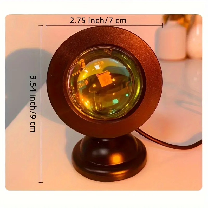 1pc Vibrant Sunset Projection Light - 16-Color Spectrum, USB Remote Control, Dynamic Color Changing LED Light -Creates Warm Home-6