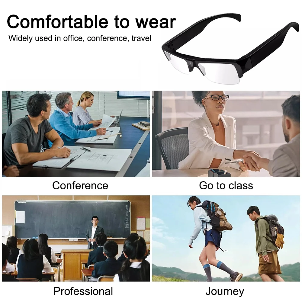 1080P HD Mini Camera Glasses DVR Glasses Camera Sports Video Glasses Outdoor Glasses Camera Conference Process, Driving, etc.-6