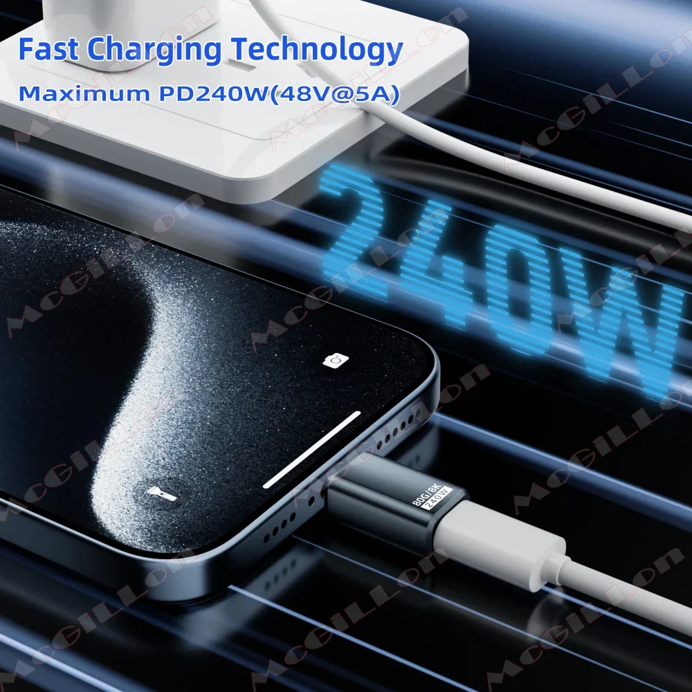 USB4 V2 90 Degree Type C Angle Adapter 80Gbps Thunderbolt 5 4 3 Elbow Adapter 240W USB-C Cable Connector 40Gbps for MacBook Air-2