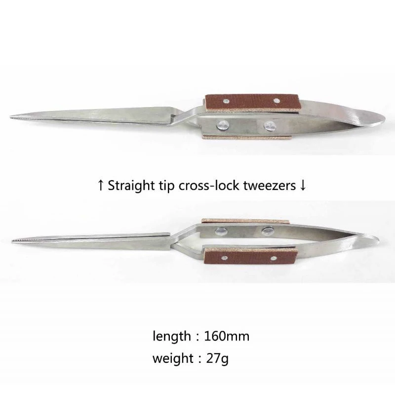 Curved Straight  Rebound Jewelry Welding Tweezers Soldering Tweezer Selflock Jewelers Jewelry Making Tools Repair locking pick-4