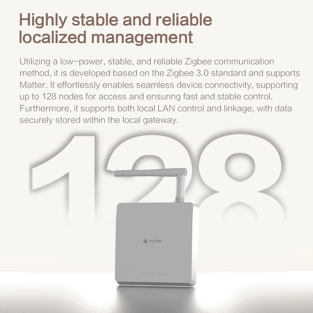Zemismart Matter Zigbee Hub Smart Home Bridge Gateway Support Google Home SmartThings Homekit App Control Tuya Standard Devices-3