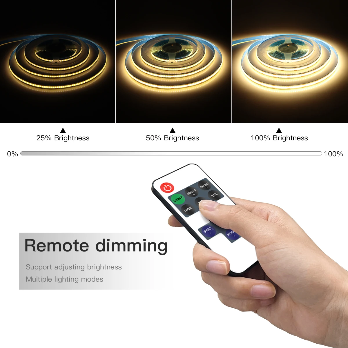 5V COB LED Strip High Density RA90 320 LEDs Warm Nature Cool White Flexible Ribbon Linear Light RF Remote Dimmable USB LED TV-3